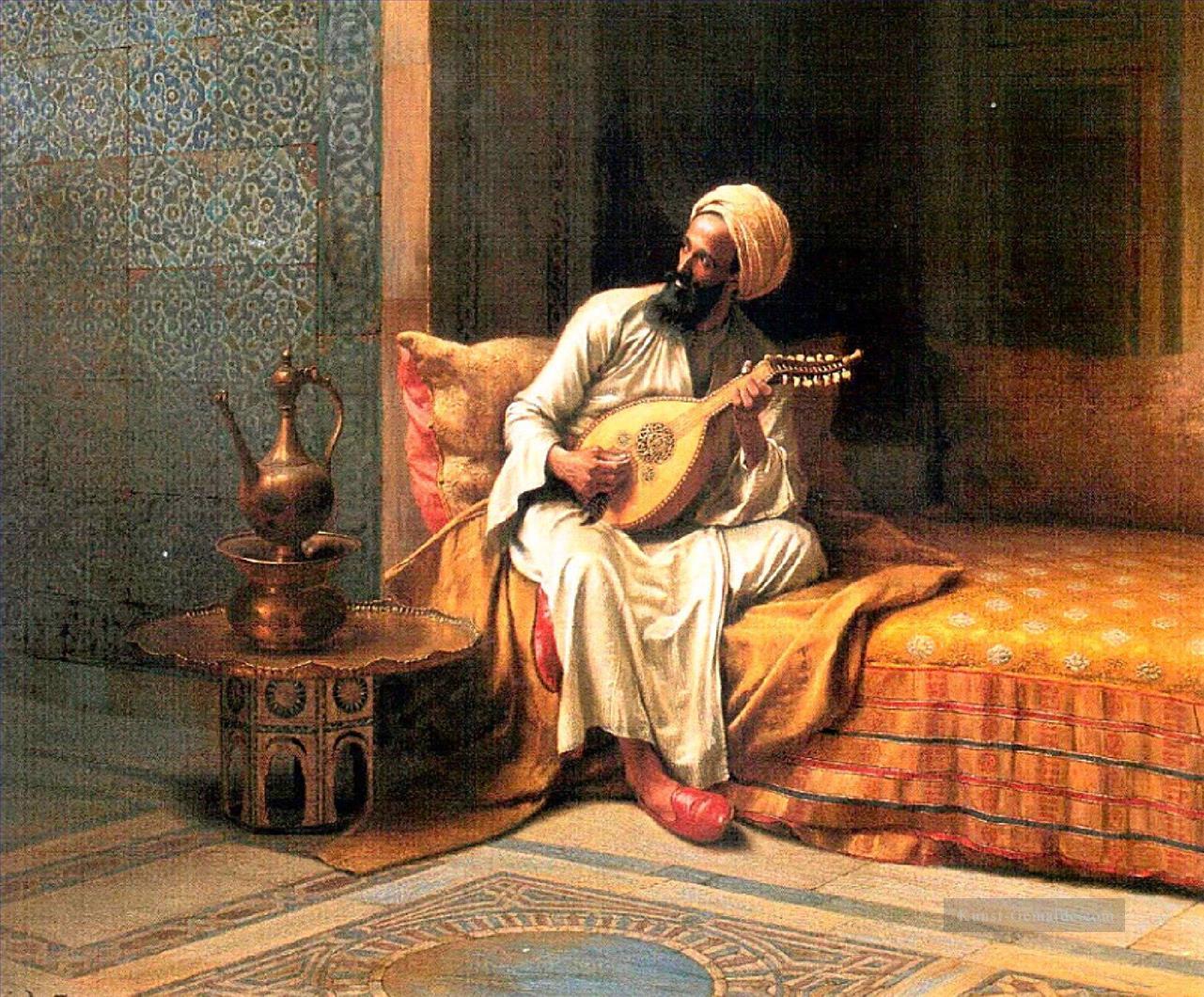 The Mandolin Player Ludwig Deutsch Orientalism Araber Ölgemälde